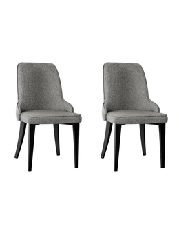 Artiss Dining Chairs Fabric Grey Set of 2 Domus