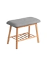 Artiss Shoe Rack Seat Bench Chair Shelf Organisers Bamboo Grey, hi-res