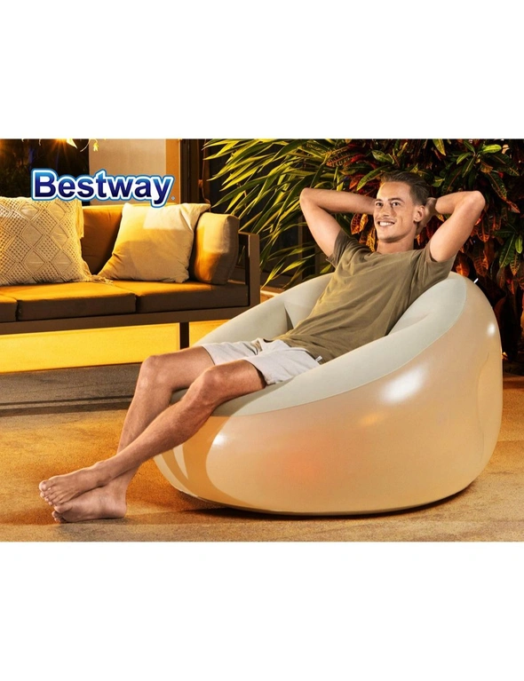 Bestway Inflatable Air Chair Sofa Lounge Seat LED Light, hi-res image number null
