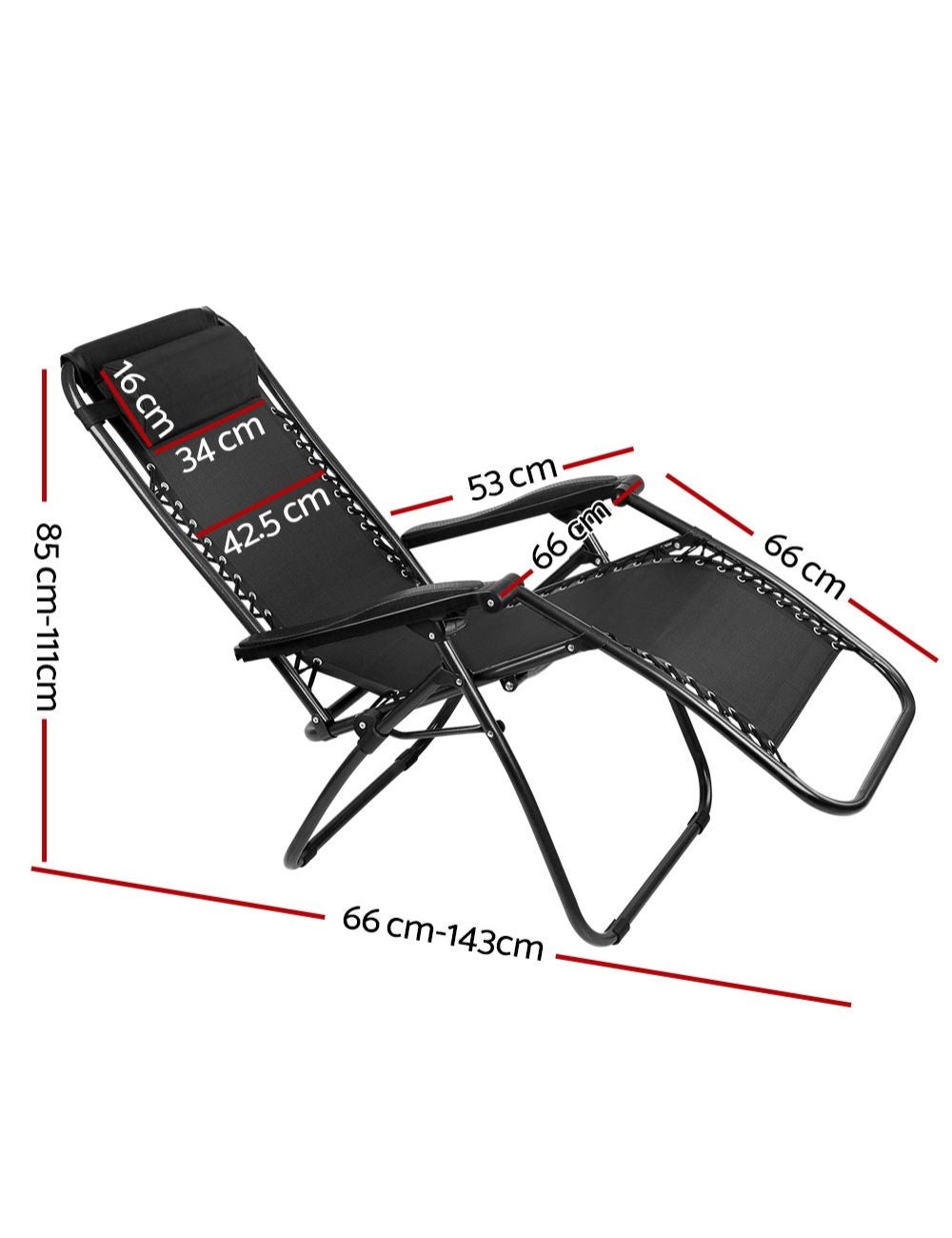 Gardeon Pc Zero Gravity Chair Folding Outdoor Recliner Adjustable Sun