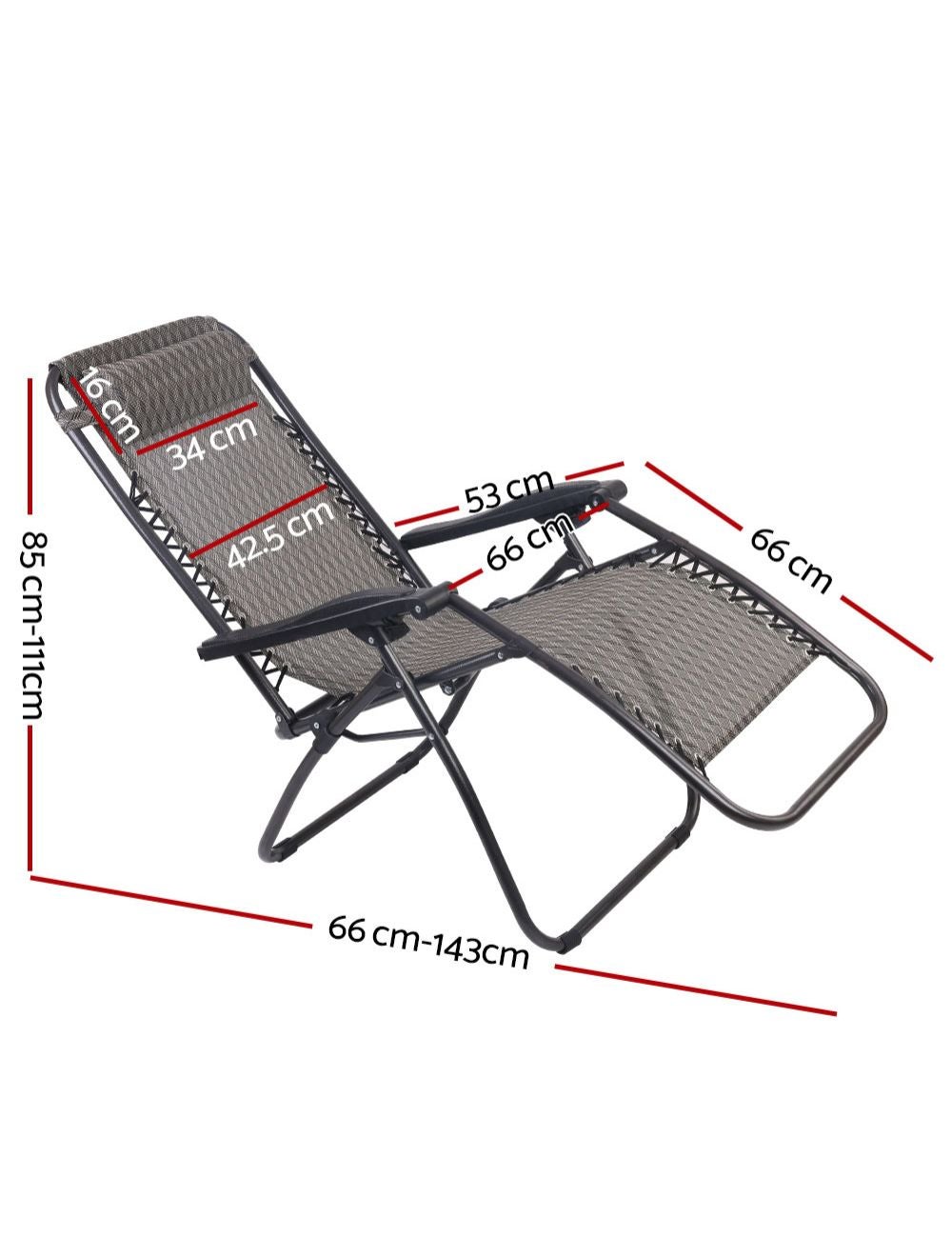 Gardeon 2pc Zero Gravity Chair Folding Outdoor Recliner Adjustable Sun 