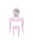 Keezi Kids Dressing Table Stool Set Vanity Mirror Princess Children Makeup Pink, hi-res