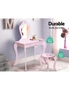 Keezi Kids Dressing Table Stool Set Vanity Mirror Princess Children Makeup Pink, hi-res