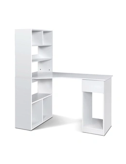 Artiss Computer Desk Bookshelf Drawer Cabinet White 120CM