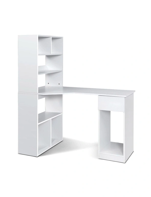Artiss Computer Desk Bookshelf Drawer Cabinet White 120CM, hi-res image number null