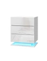 Artiss Bedside Table LED 3 Drawers - MORI White, hi-res