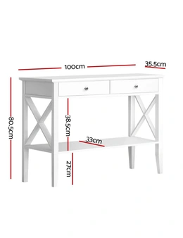 Artiss Console Table 2 Drawers 100CM White Chole
