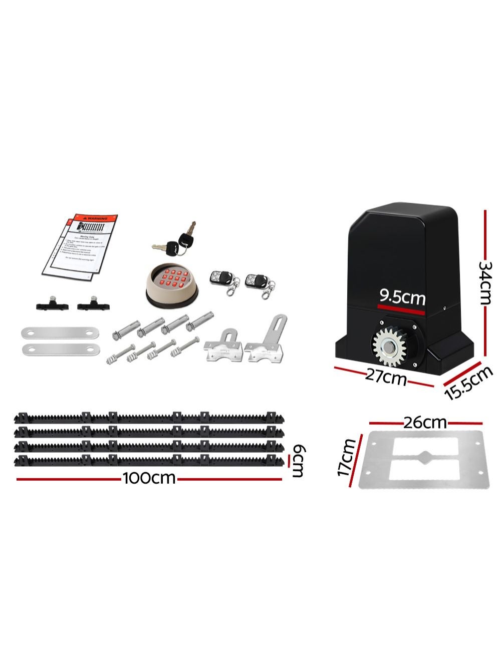 Lockmaster Automatic Sliding Gate Opener Kit Keypad 4M 1000KG | Rivers ...