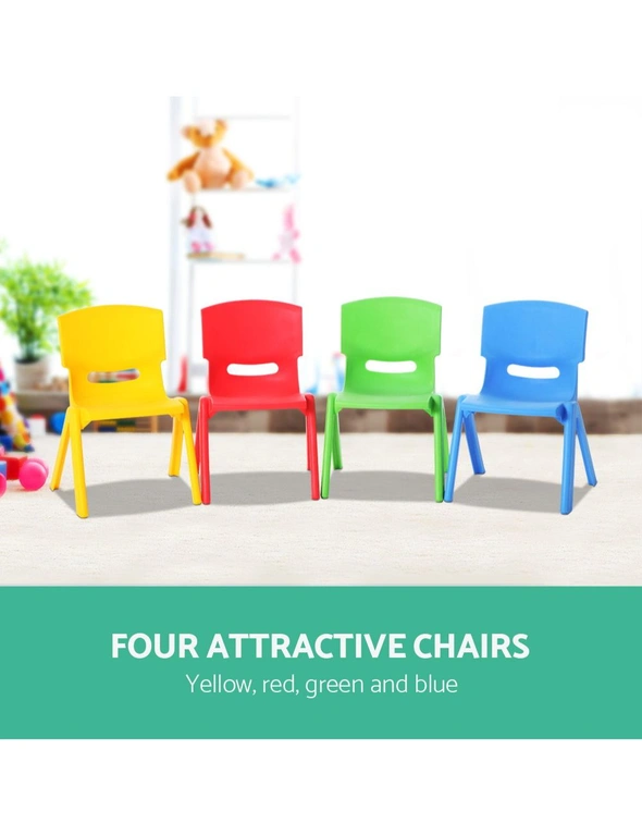 Keezi Kids Chairs Set Plastic Set of 4 Activity Study Chair 50KG, hi-res image number null