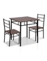 Artiss Dining Table And Chairs Set fo 3 Walnut, hi-res