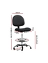 Artiss Office Chair Drafting Stool Fabric Chairs Black, hi-res