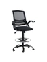 Artiss Office Chair Drafting Stool Mesh Chairs Black, hi-res