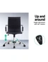 Artiss Office Chair PU Leather Mid Back Black, hi-res