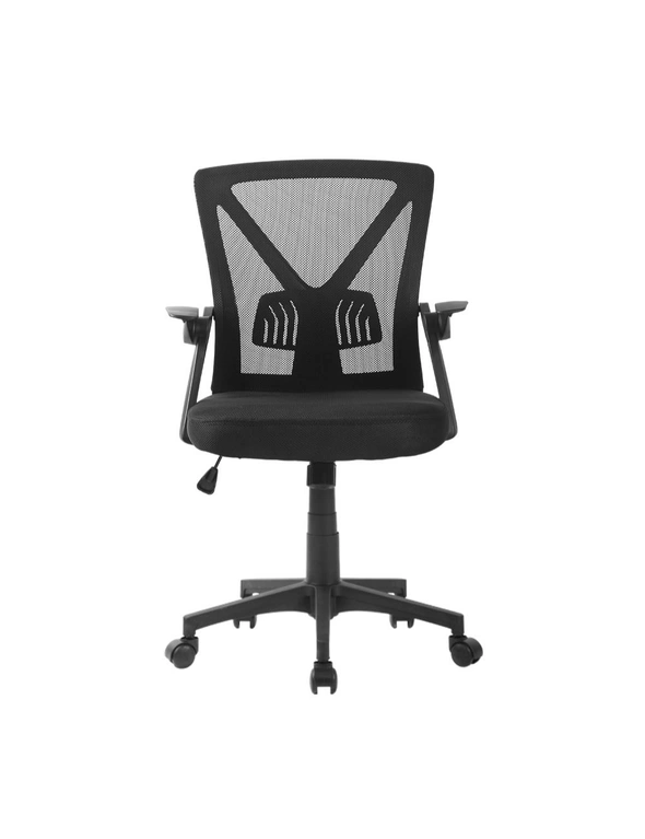 Artiss Mesh Office Chair Mid Back Black, hi-res image number null