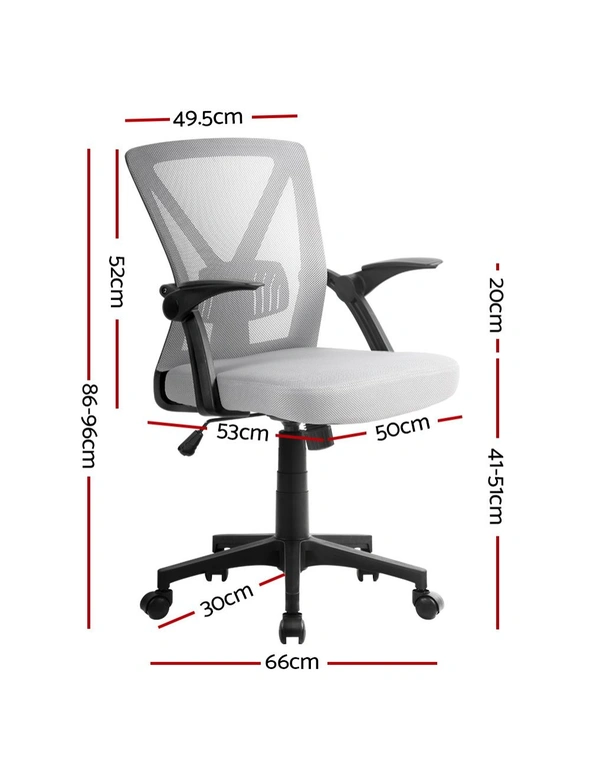 Artiss Mesh Office Chair Mid Back Grey, hi-res image number null