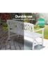 Gardeon Outdoor Garden Bench Wooden Chair 3 Seat Patio Furniture Lounge White, hi-res