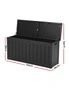 Gardeon Outdoor Storage Box 240L Container Lockable Garden Bench Tool Shed Black, hi-res