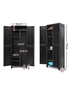 Gardeon 173cm Outdoor Storage Cabinet Box Lockable Cupboard Sheds Garage Adjustable Black, hi-res