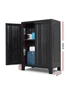 Gardeon 92cm Outdoor Storage Cabinet Box Lockable Cupboard Sheds Garage Adjustable Black, hi-res