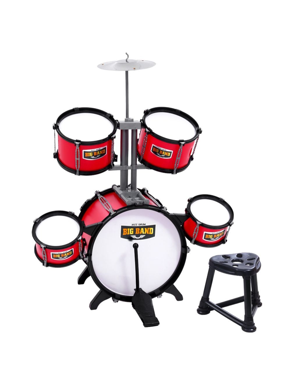 Keezi Kids 7 Drum Set Junior Drums Kit Musical Play Toys Childrens Mini ...