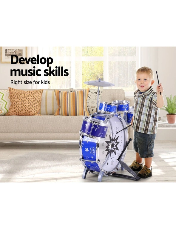 Keezi 11 Piece Kids Drum Set, hi-res image number null