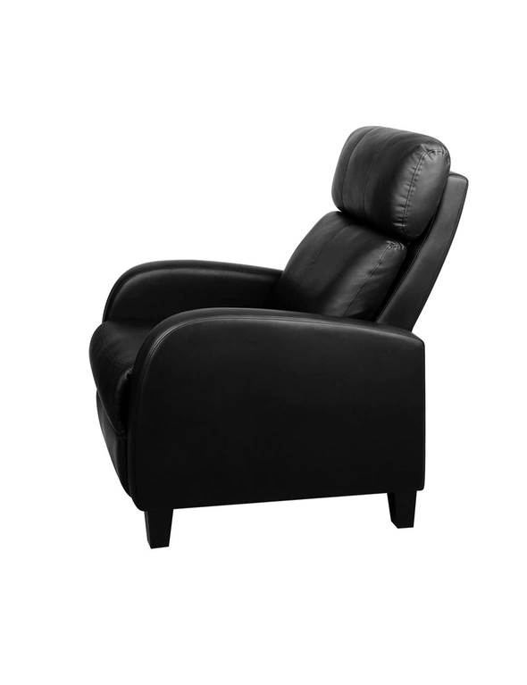Artiss PU Leather Reclining Armchair - Black, hi-res image number null