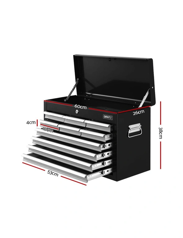 Giantz 10 Drawer Tool Box Cabinet Chest Toolbox Storage Garage Organiser Grey, hi-res image number null