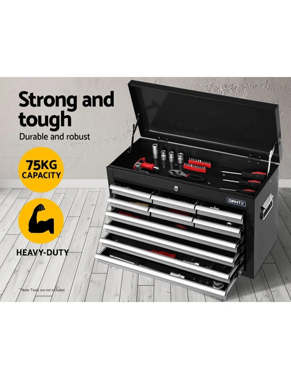 Giantz 10 Drawer Tool Box Cabinet Chest Toolbox Storage Garage Organiser Grey, hi-res image number null