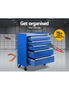 Giantz 5 Drawer Tool Box Cabinet Chest Trolley Box Garage Storage Toolbox Blue, hi-res