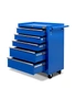 Giantz 5 Drawer Tool Box Cabinet Chest Trolley Box Garage Storage Toolbox Blue, hi-res