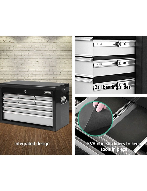 Giantz 9 Drawer Tool Box Cabinet Chest Toolbox Storage Garage Organiser Grey, hi-res image number null