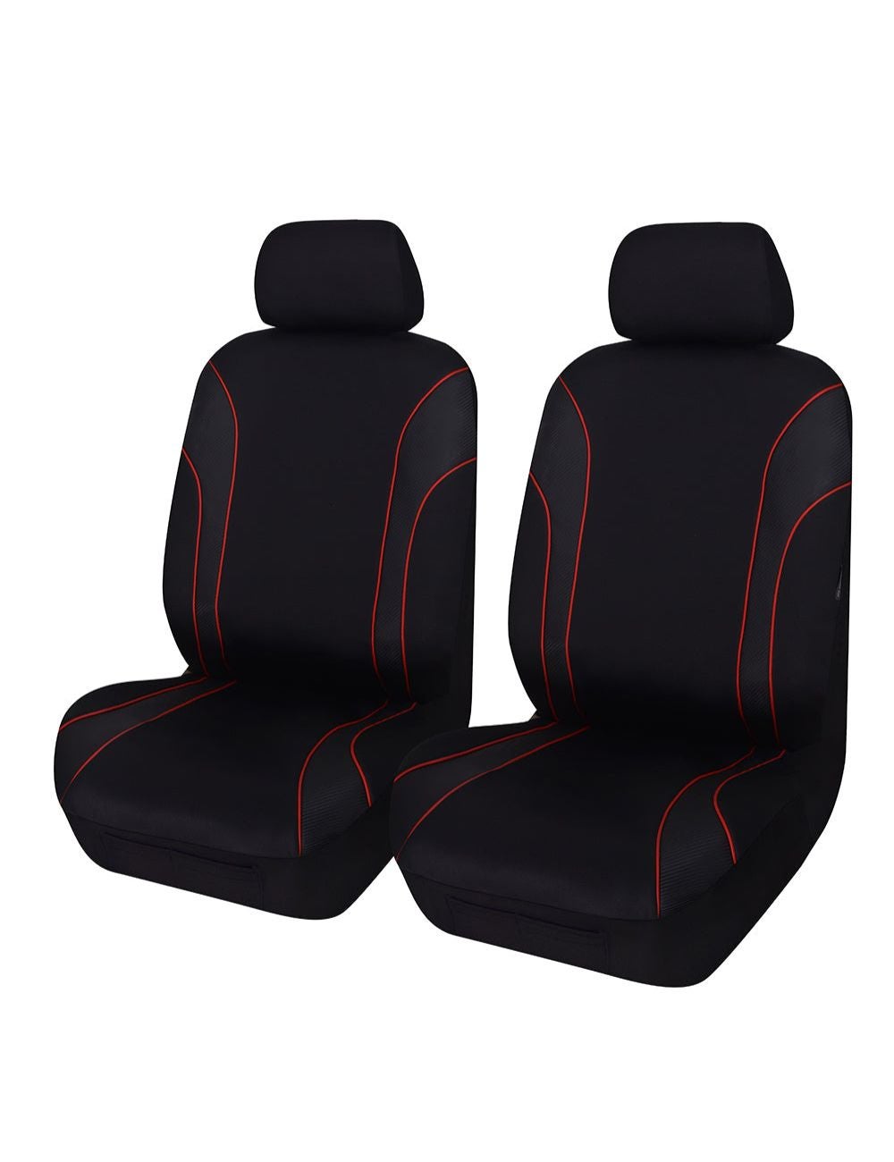 Universal Strident Front Seat Covers Size 30/35 | Red Piping | Crossroads