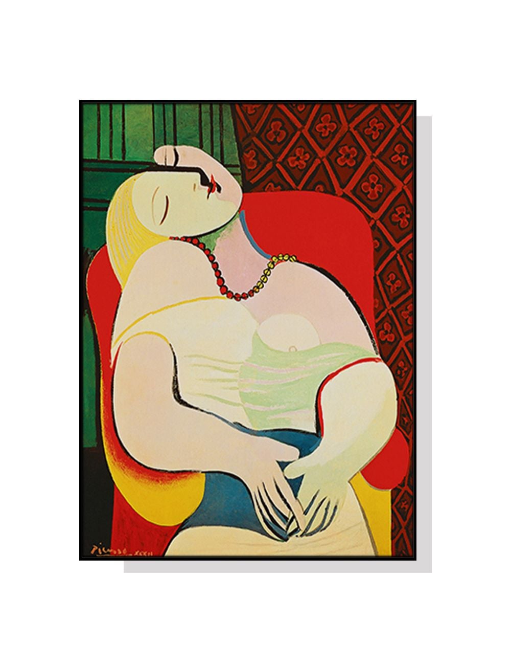 Wall Art 70cmx100cm The dream by Pablo Picasso Gold Frame Canvas ...