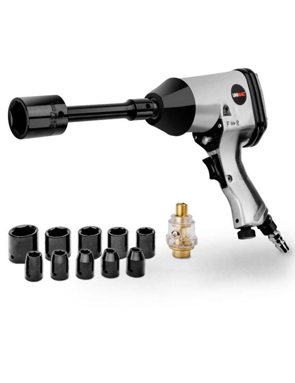 UNIMAC Air Impact Wrench Kit 17pc 1/2 Rattle Gun Set Socket Pneumatic ...