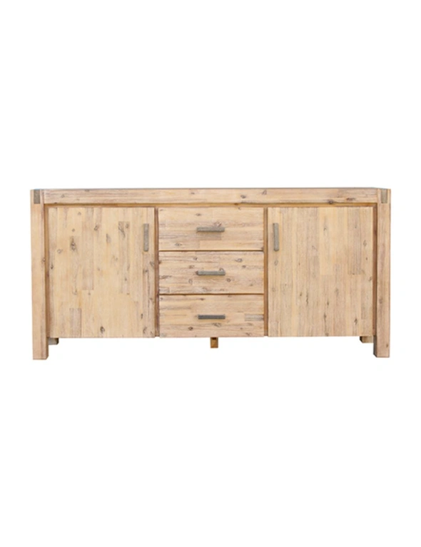 Buffet Sideboard in Oak Colour Constructed with Solid Acacia Wooden Frame Storage Cabinet with Drawers, hi-res image number null