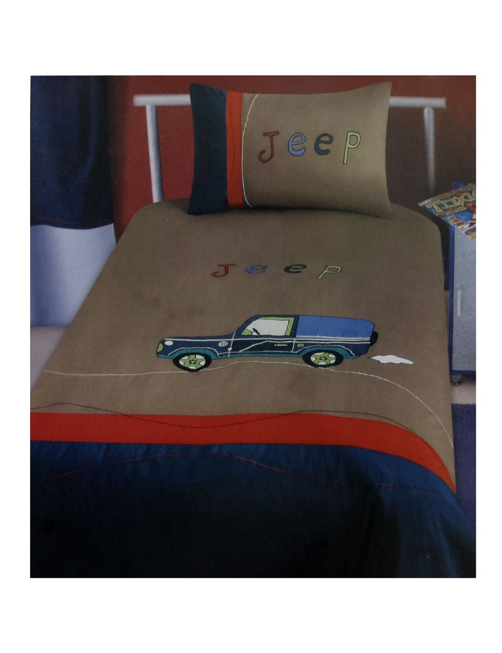 Jeep Wrangler Embroidered Quilt Cover Set Single | Millers