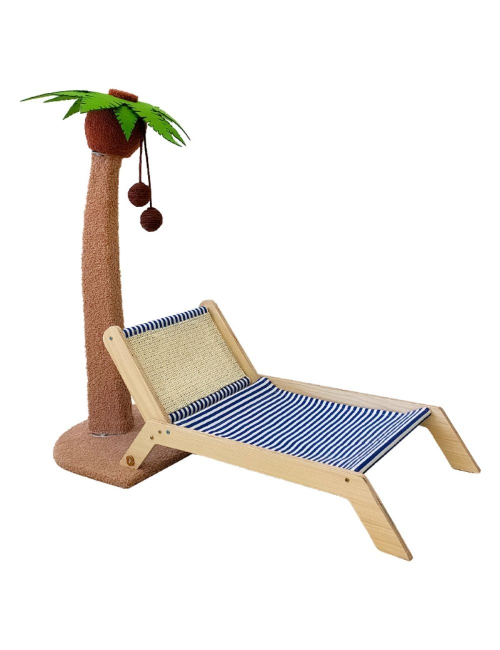 Wood coconut tree lounge chair cat bed dog bed cat scratching post toy ...