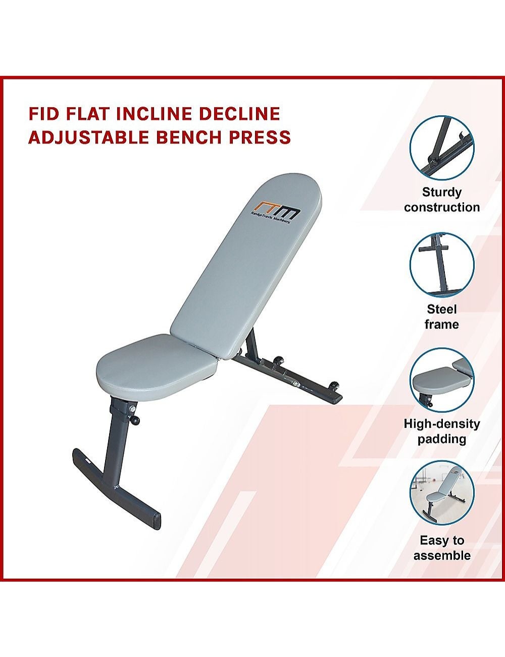 Fid Flat Incline Decline Adjustable Bench Press 