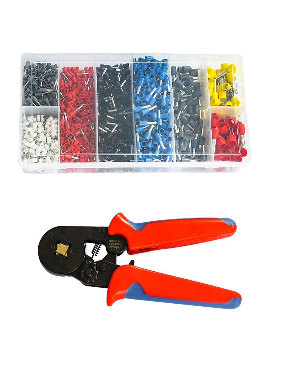 1200Pcs Bootlace Ferrule Crimper kit 0.25-10mm2 Cord End Ratchet ...