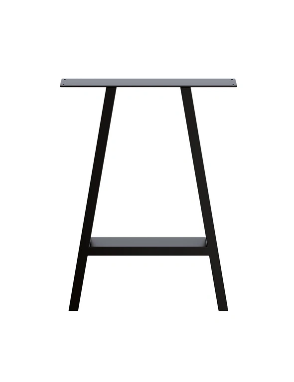2x Rustic Dining Table Legs Steel Industrial Vintage 71cm - Black, hi-res image number null