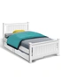 Artiss Bed Frame Single Size Wooden with 2 Drawers White RIO, hi-res