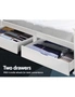 Artiss Bed Frame Single Size Wooden with 2 Drawers White RIO, hi-res