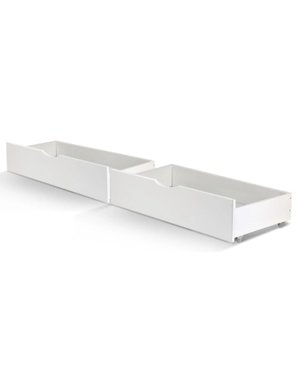 Artiss 2x Bed Frame Storage Drawers Trundle White, hi-res image number null