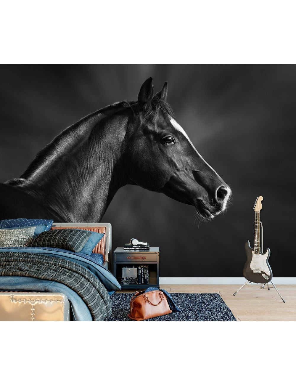 AJ Wallpaper 3D Dark Horse 2024 Wall Murals Woven Paper Wallpaper   AJ WALLPAPER 17349 SO 900 1.JPG