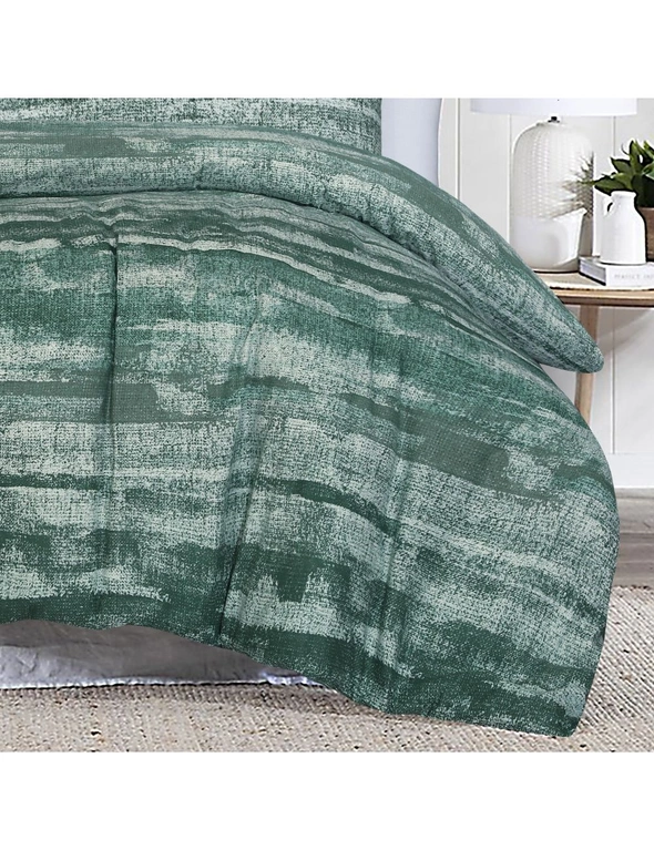 Amsons Pure Cotton Quilt Cover Set With Extra Standard Pillowcases - Eden Sage, hi-res image number null