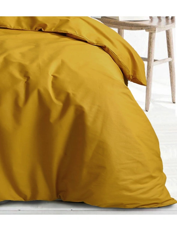 Amsons Royale Cotton Quilt Duvet Doona Cover Set with Europeon pillowcases - Mustard, hi-res image number null