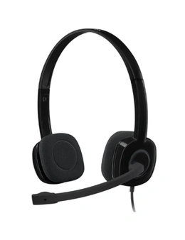 Logitech H151 Stereo Headset Light Weight Adjustable Headphone with Microphone 3.5mm jack In-line audio controls Noise-cancelling