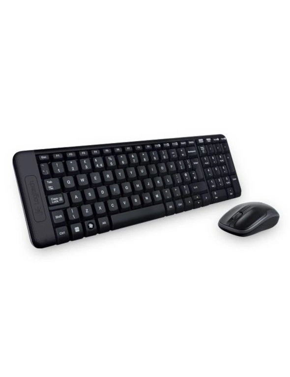 LOGITECH MK220 Wireless Keyboard & Mouse Combo Much smaller design, same keys 2.4 GHz 128-bit AES encryption Fewer battery hassles, hi-res image number null