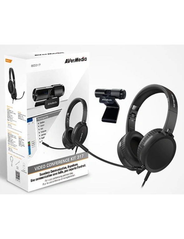 AVERMEDIA AH313 Podcast, Conference Kit, CAM313 Live Stream @ 1080P + AH313 High Quality Over the ear Headset with Mic. USB Plug and Play, Retail, hi-res image number null