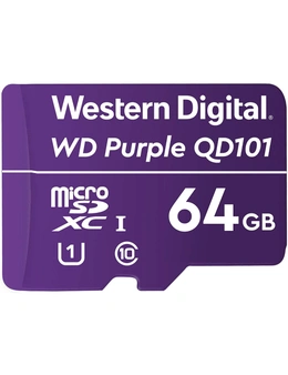 Western Digital WD Purple 64GB MicroSDXC Card 24/7 -25Â°C to 85Â°C Weather & Humidity Resistant for Surveillance IP Cameras mDVRs NVR Dash Cams Drones